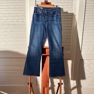 GAP Dark Denim Flare High Rise Front Zip 8S